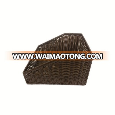 Manufacture Plastic Supermarket Equipment Rectangle Rattan Fruit Basket For Retail